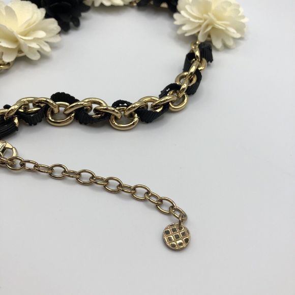 Talbots Signed Fabric Floral Statement Necklace - Picture 4 of 4